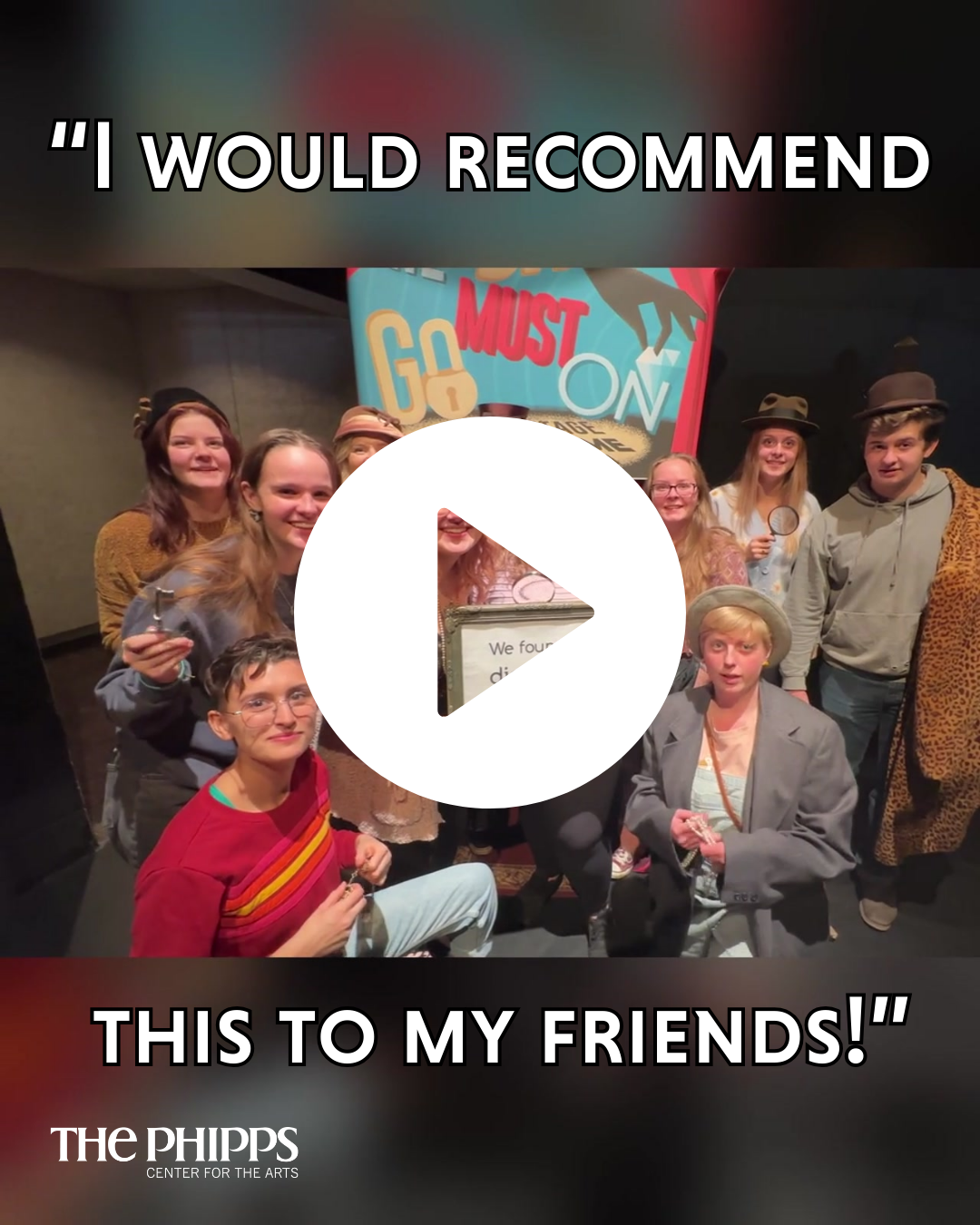 Social media video with "I would recommend this to my friends" on it